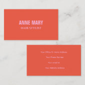 Moderner Rosa Orange farbenfroher Friseur Stilsaal Visitenkarte (Vorne/Hinten)