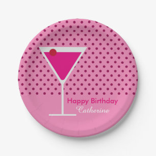 Moderner rosa pappteller