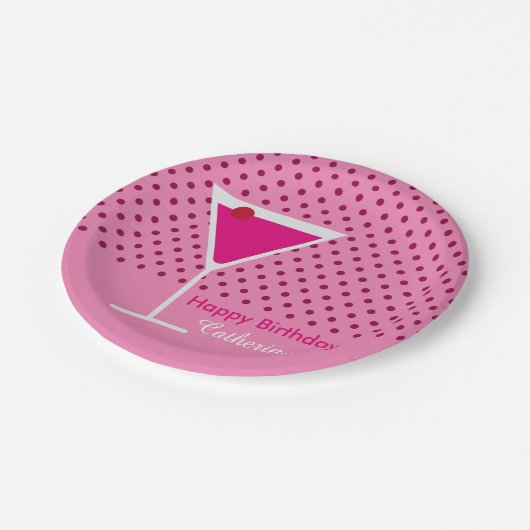 Moderner rosa pappteller (Schrägansicht)