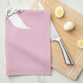 Moderner rosa Personalisierter Monogramm-Name: Geschirrtuch (Viertel Falte)