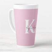 Moderner rosa Personalisierter Monogramm-Name: Milchtasse (Linke Ecke)