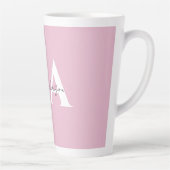 Moderner rosa Personalisierter Monogramm-Name: Milchtasse (Rechts)