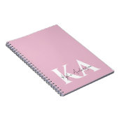 Moderner rosa Personalisierter Monogramm-Name: Notizblock (Rechte Seite)
