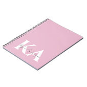 Moderner rosa Personalisierter Monogramm-Name: Notizblock (Linke Seite)