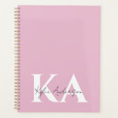 Moderner rosa Personalisierter Monogramm-Name: Planer (Vorderseite)