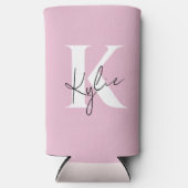 Moderner rosa Personalisierter Monogramm-Name: Selters Dosenkühler (Vorderseite)