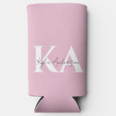 Moderner rosa Personalisierter Monogramm-Name: Selters Dosenkühler (Vorderseite)