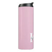 Moderner rosa Personalisierter Monogramm-Name: Thermosbecher (Nach links gedreht)