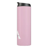 Moderner rosa Personalisierter Monogramm-Name: Thermosbecher (Nach rechts gedreht)