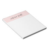 Moderner rosa Personalisierter Name Notepad Notizblock (angewinkelt)
