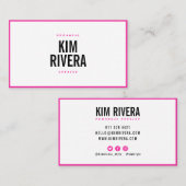 Moderner, rosa persönlicher Stylist minimalistisch Visitenkarte (Vorne/Hinten)