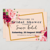 Moderner rosa Polterabend Einladung (Vorne/Hinten)