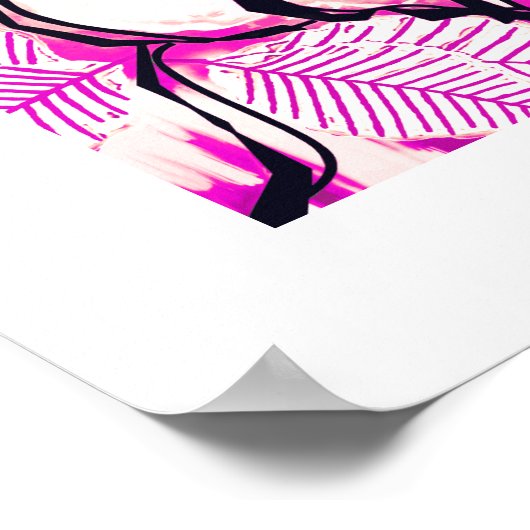 Moderner Rosa Pop Rose Wasserfarbene Malerei Poster (Ecke)