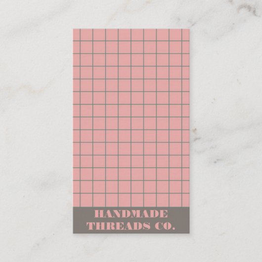 Moderner rosa Prüfmuster Muster QR Code Visitenkarte (Vorderseite)