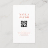 Moderner rosa Prüfmuster QR-Code Visitenkarte (Rückseite)