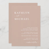 Moderner Rosa QR Code Einfache Probe Abendessen Einladung (Vorne/Hinten)