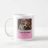 Moderner rosa Rahmen Personalisierter Hund Valenti Kaffeetasse (Links)