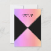 moderner rosa Regenbogen WEDD RSVP (Vorderseite)