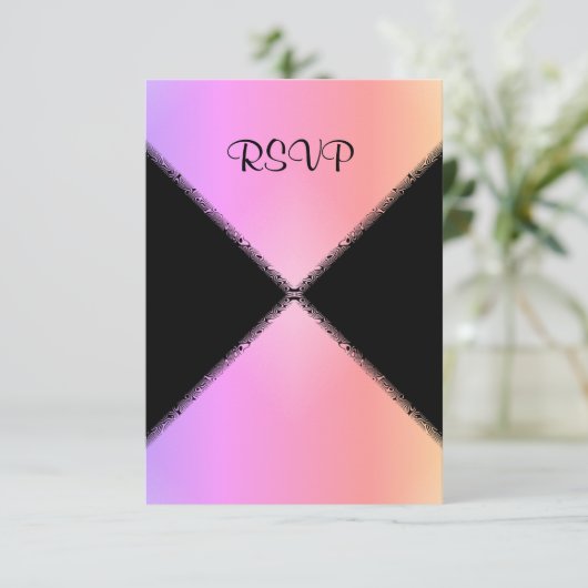 moderner rosa Regenbogen WEDD RSVP (Stehend Vorderseite)