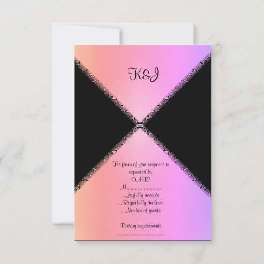 moderner rosa Regenbogen WEDD RSVP (Rückseite)