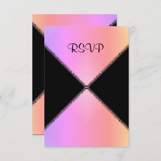 moderner rosa Regenbogen WEDD RSVP (Vorne/Hinten)