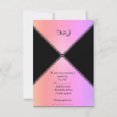 moderner rosa Regenbogen WEDD RSVP Karte (Rückseite)
