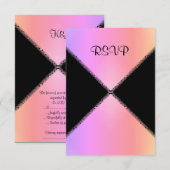 moderner rosa Regenbogen WEDD RSVP Karte (Vorne/Hinten)