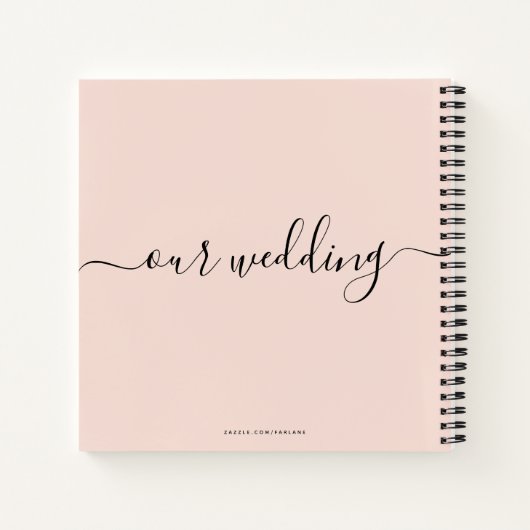 Moderner Rosa Rosa Elegantes Skript Hochzeitsgast Notizblock (Rückseite)