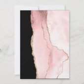 Moderner Rosa Rosa-Farbton mit schwarzem Hintergru Einladung (Rückseite)