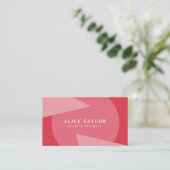 Moderner rosa rosa Zuhause-Designer Visitenkarte (Stehend Vorderseite)