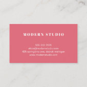 Moderner rosa rosa Zuhause-Designer Visitenkarte (Rückseite)