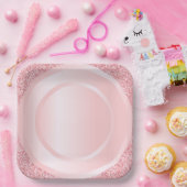 Moderner rosa Rose Gold Glitzer Trendy Elegante Fa Pappteller (Party)