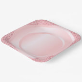 Moderner rosa Rose Gold Glitzer Trendy Elegante Fa Pappteller (Gewinkelt)