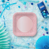 Moderner rosa Rose Gold Glitzer Trendy Pappteller (Party)