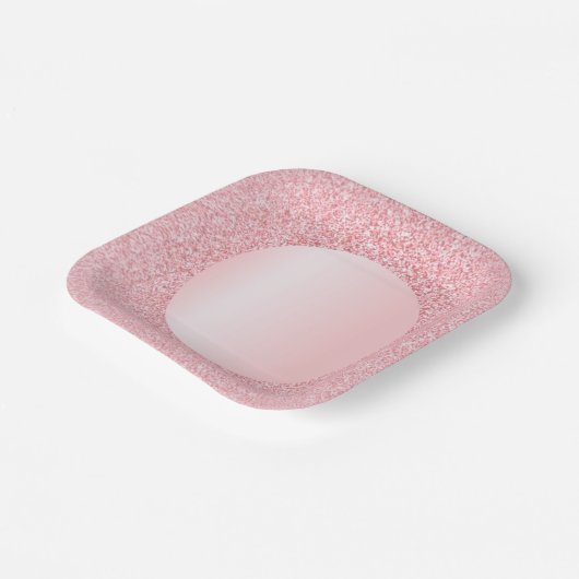 Moderner rosa Rose Gold Glitzer Trendy Pappteller (Gewinkelt)
