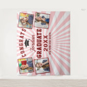 Moderner rosa roter Abschluss 4 Foto Stand Hinterg Wandteppich (Vorderseite)