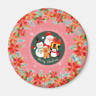 Moderner Rosa-Santa-Claus - fröhlicher Weihnachtsu Magnet