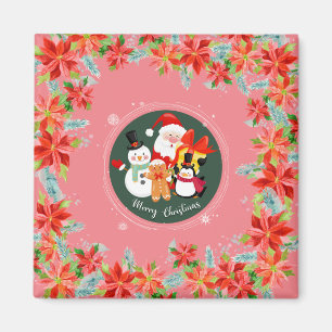 Moderner Rosa-Santa-Claus - fröhlicher Weihnachtsu Magnet