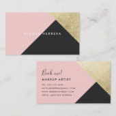 Moderner, rosa schwarz-schicke Goldfolie Visitenkarte (Vorne/Hinten)
