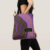 Moderner rosa schwarzer Agate Kristallname Tasche (Von Nahem)