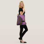Moderner rosa schwarzer Agate Kristallname Tasche (Am Model)