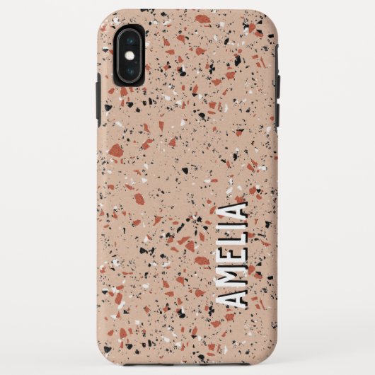 Moderner rosa Terrazzo Print Pattern Individuelle  Case-Mate iPhone Hülle (Rückseite)