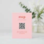 Moderner rosa Trendy Mix Match Wedding QR Code RSVP Karte (Stehend Vorderseite)