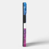 Moderner, rosa und blauer Binärcode Case-Mate iPhone Hülle (Rückseite / Rechts)