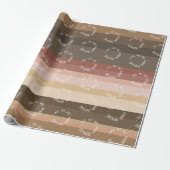 Moderner rosa und braun Streifen Geschenkpapier (Ungerollt)