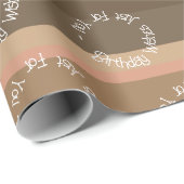 Moderner rosa und braun Streifen Geschenkpapier (Rolleneckpunkt)