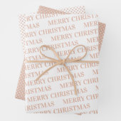 Moderner, rosa und eleganter Polka Punkt Weihnacht Geschenkpapier Set (Beispiel)