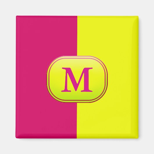 Moderner rosa- und gelblicher Farbblock - Personal Magnet (Vorne)