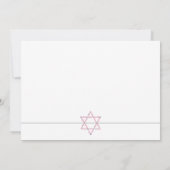 Moderner rosa und grauer Blumenstern-Schläger Einladung (Rückseite)