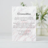 Moderner rosa und grauer Marmor Begleitkarte (Stehend Vorderseite)